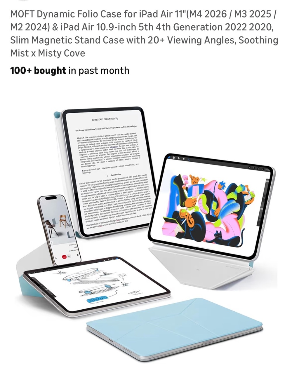 Dynamic Folio Case for iPad Air 11" – Misty Cove Blue